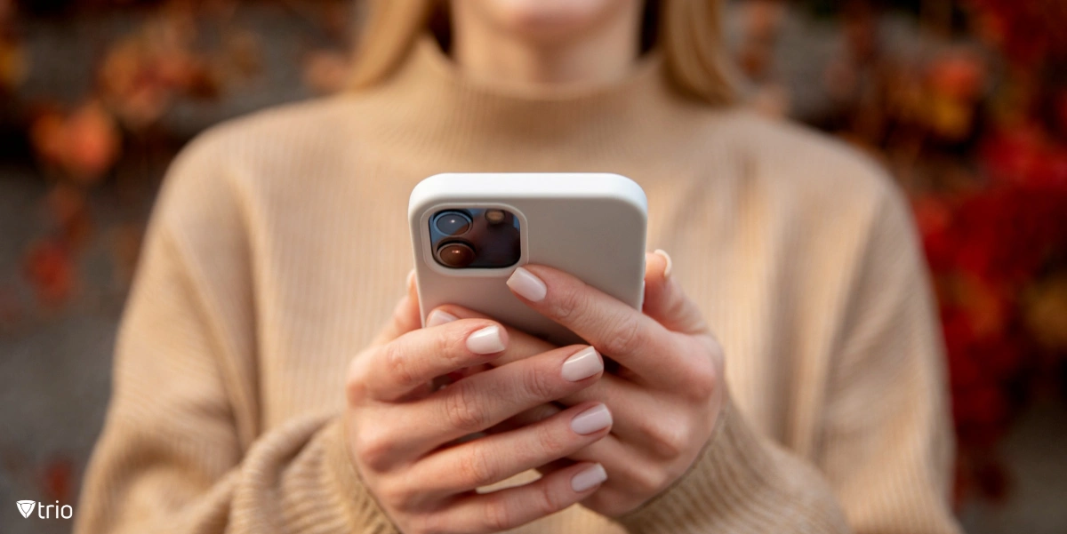 Female user using an iPhone