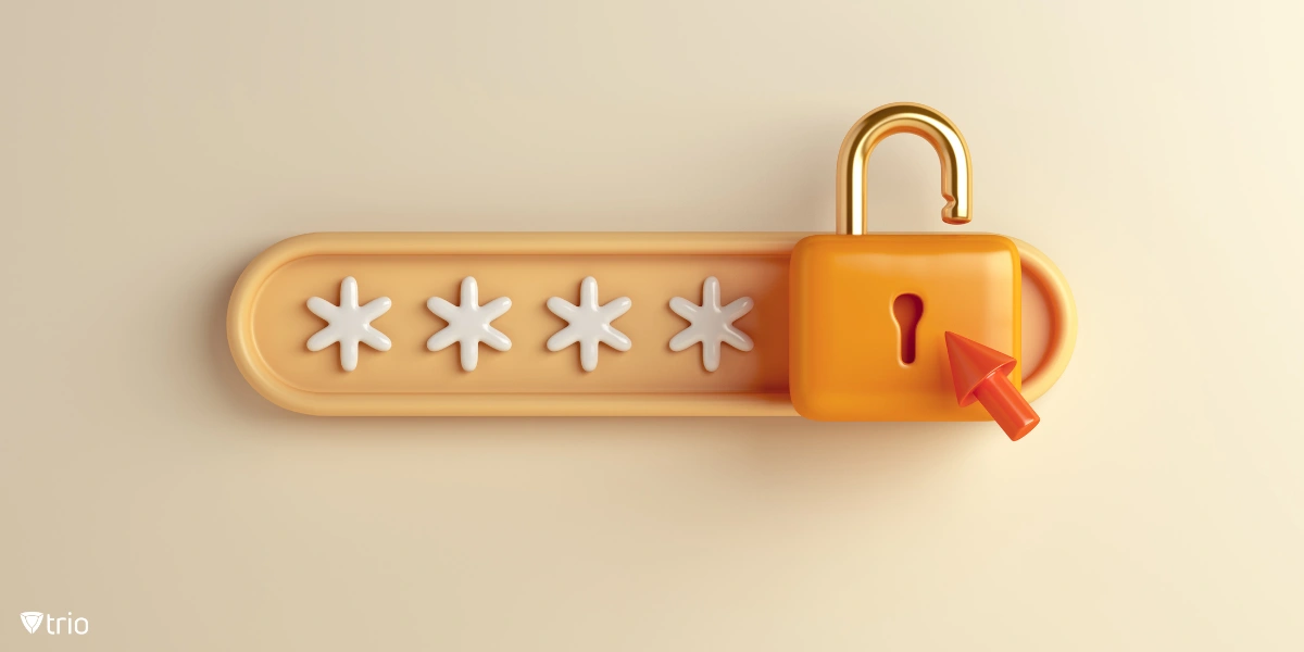 A padlock stands beside a password field