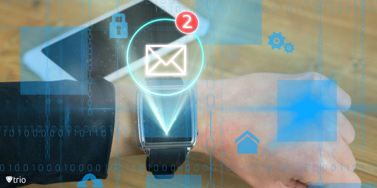 Smartwatch indicating unread emails