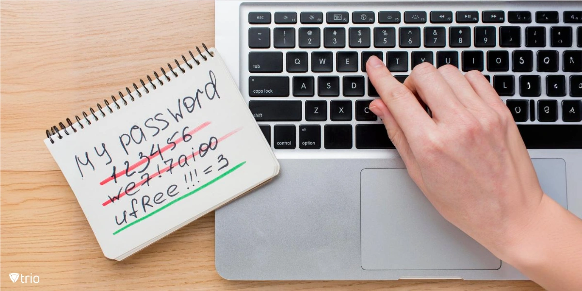 Person trying different passwords on their computer