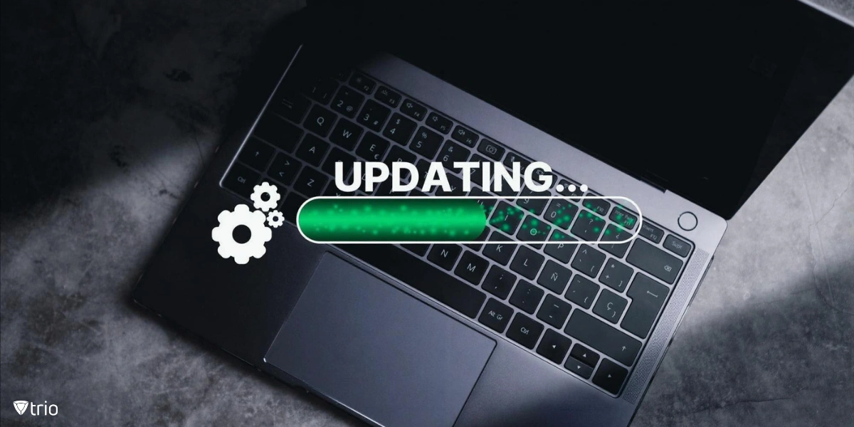 Updating icon appearing over a Windows laptop